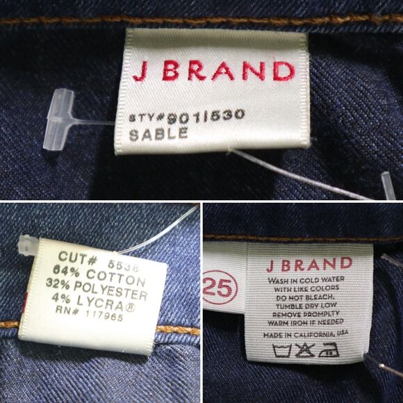 J Brand Size 25 Skinny Jeans Stretch Denim Medium Wash Sable Blue - Picture 9 of 9